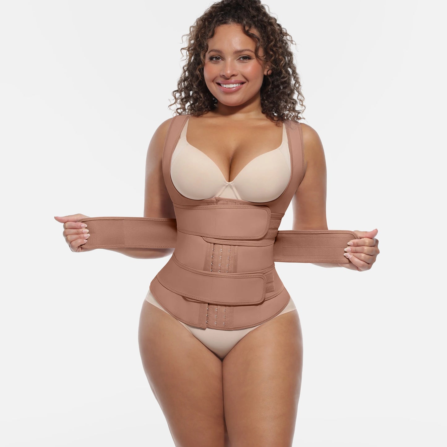 Feelingirl plus Size Waist Trainer Vest with 3 Rows of Eye and Hook Compression Cotton Shapewear Womenswear Comfort Straps Matt Waist Spandex Day Waist Trainer Summervibes