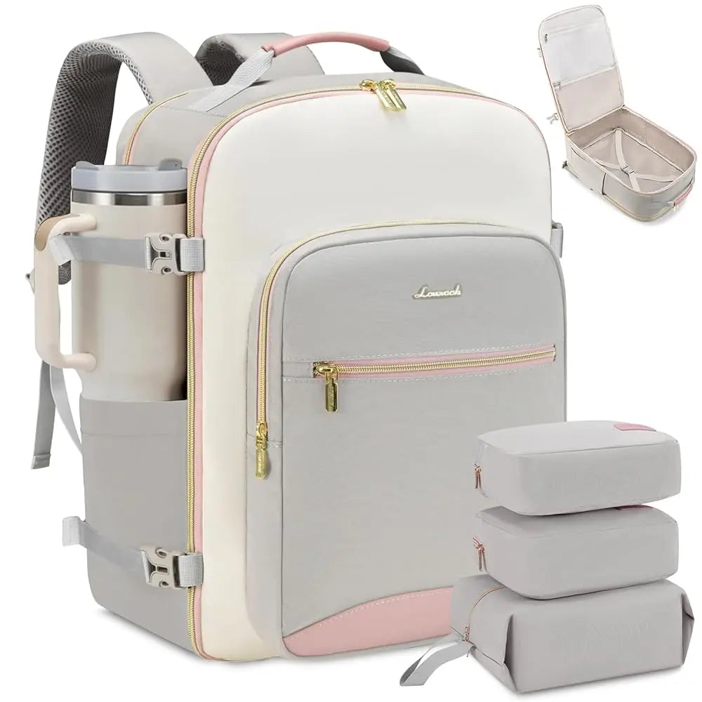 LOVEVOOK Travel Backpack for Women & Men as Personal Item Flight Approved,Large Capacity Carry on Backpack with 3 Packing Cubes and Laptop Compartment,Organized Daypack Stylish Casual Daypack ,Weekender Bag for Hiking,Overnight,Tiktokshopbacktoschool
