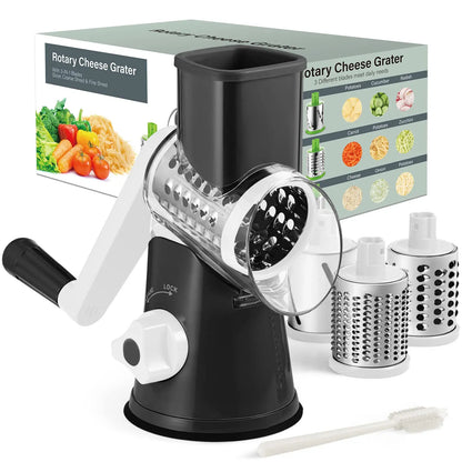 [Bf&Cm]Kitexpert Viral Cheese Grater(All Metal Blades & No Plastic Left in Food), 3X Faster Shredding, Time-Saving Rotary Cheese Grater, Mandoline, Vegetable Chopper, Kitchen Gadgets, Slicer Dicer Cutter Kitchenware Homeessentials