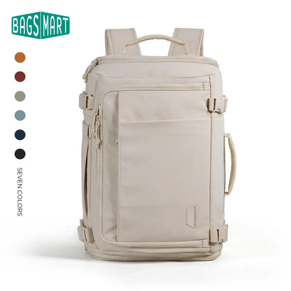 BAGSMART Blast Carry-On Travel Backpack 15.6" Laptop Waterproof Quick Access Fits 40Oz Water Bottle Ideal for Air Travel Durable Compact Airline Approved Secure 28L-38L Volume 6 External Pockets Summer Sale &Spotlight Day
