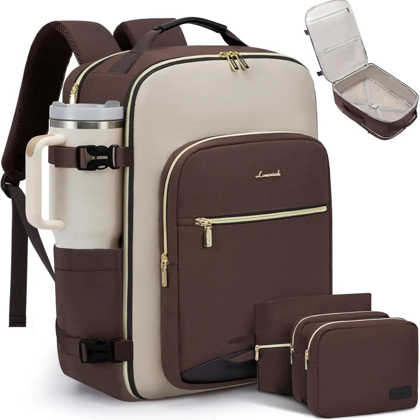 LOVEVOOK Travel Backpack for Women & Men as Personal Item Flight Approved,Large Capacity Carry on Backpack with 3 Packing Cubes and Laptop Compartment,Organized Daypack Stylish Casual Daypack ,Weekender Bag for Hiking,Overnight,Tiktokshopbacktoschool