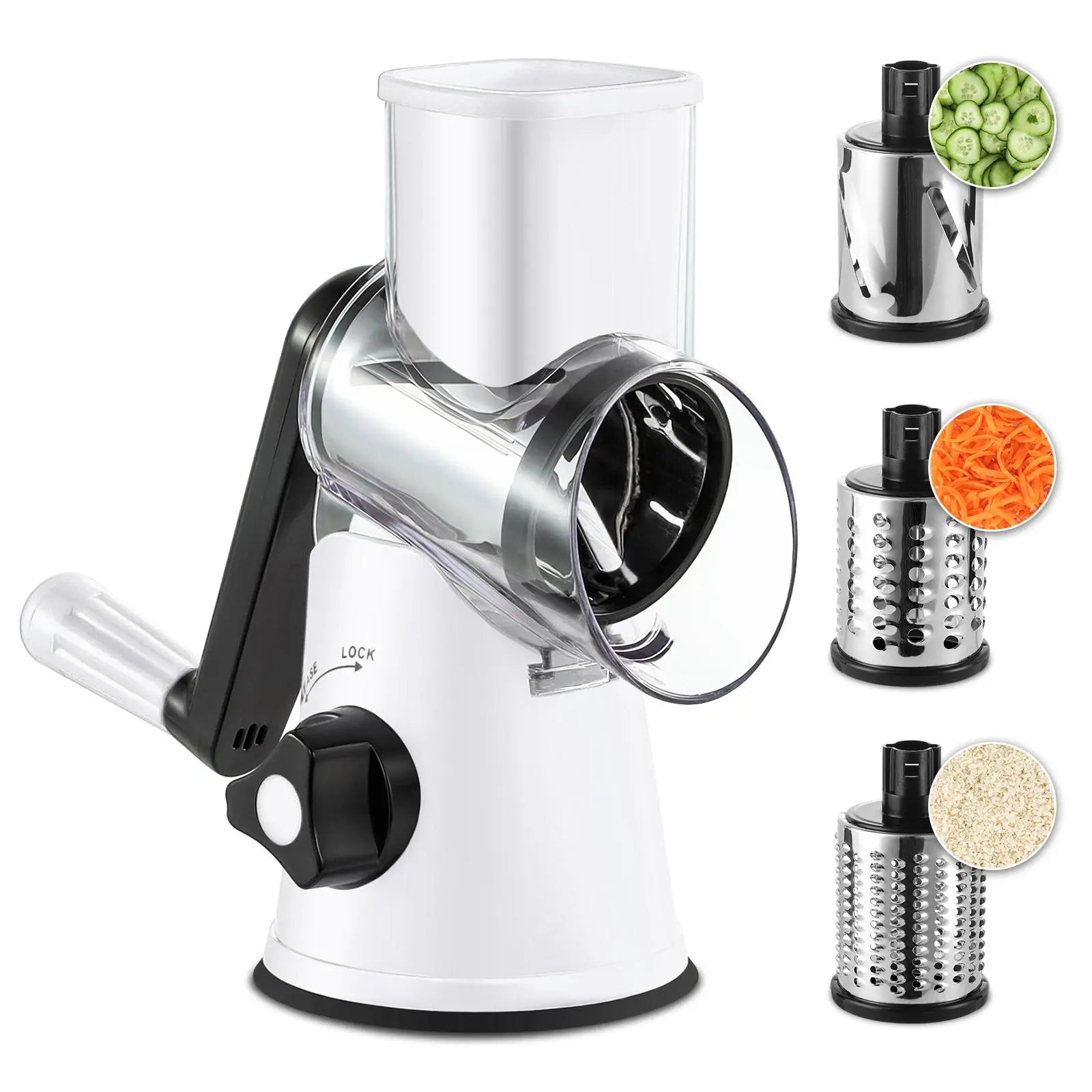 [Bf&Cm]Kitexpert Viral Cheese Grater(All Metal Blades & No Plastic Left in Food), 3X Faster Shredding, Time-Saving Rotary Cheese Grater, Mandoline, Vegetable Chopper, Kitchen Gadgets, Slicer Dicer Cutter Kitchenware Homeessentials