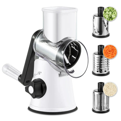 [Bf&Cm]Kitexpert Viral Cheese Grater(All Metal Blades & No Plastic Left in Food), 3X Faster Shredding, Time-Saving Rotary Cheese Grater, Mandoline, Vegetable Chopper, Kitchen Gadgets, Slicer Dicer Cutter Kitchenware Homeessentials
