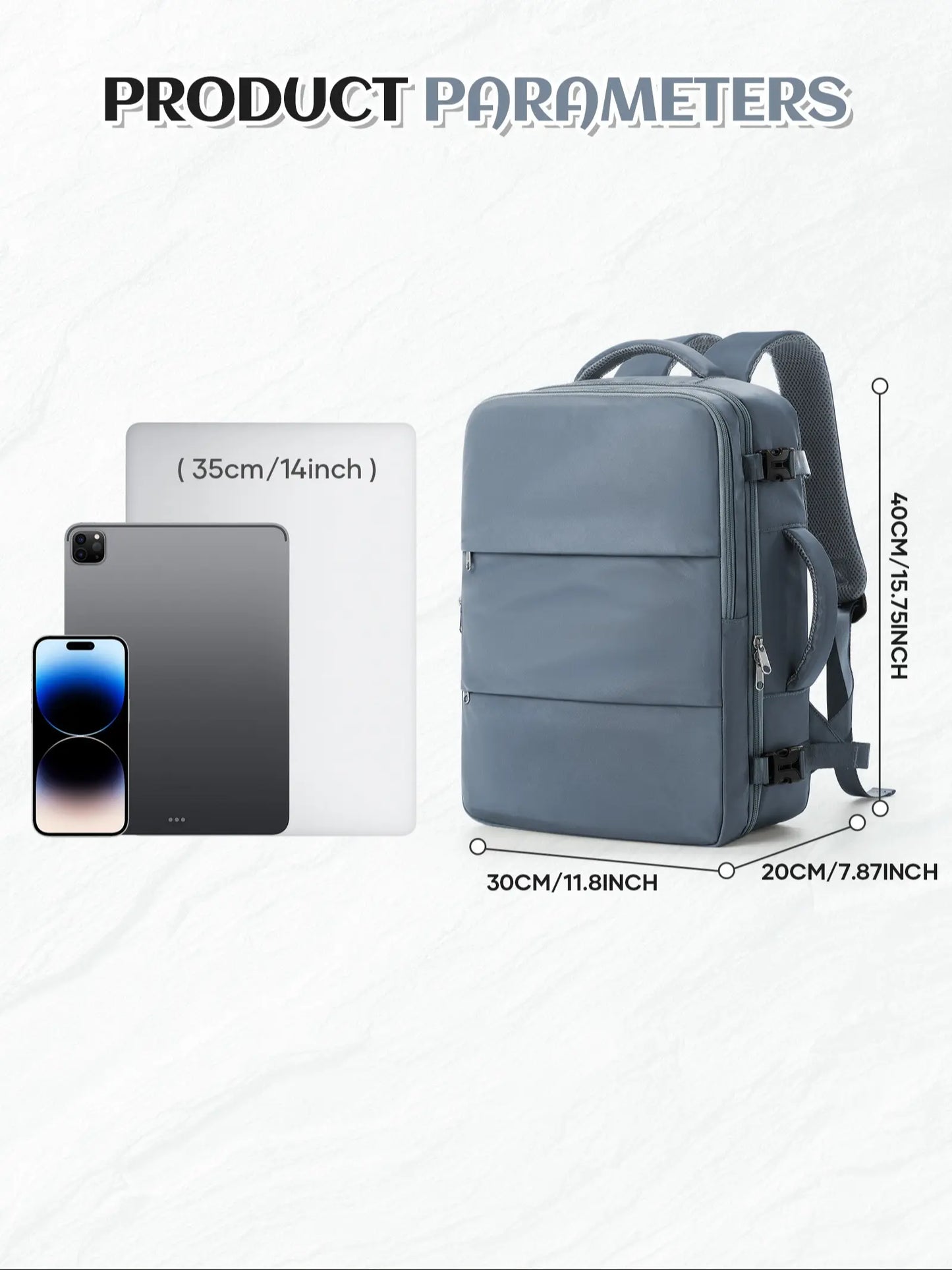 Ryanair Travel Backpack 40X30X20Cm, under Seat Cabin Bag, Unisex Shoulder Bag, Casual Daily Use, Lightweight Durable, Large Capacity, Portable Travel Bag