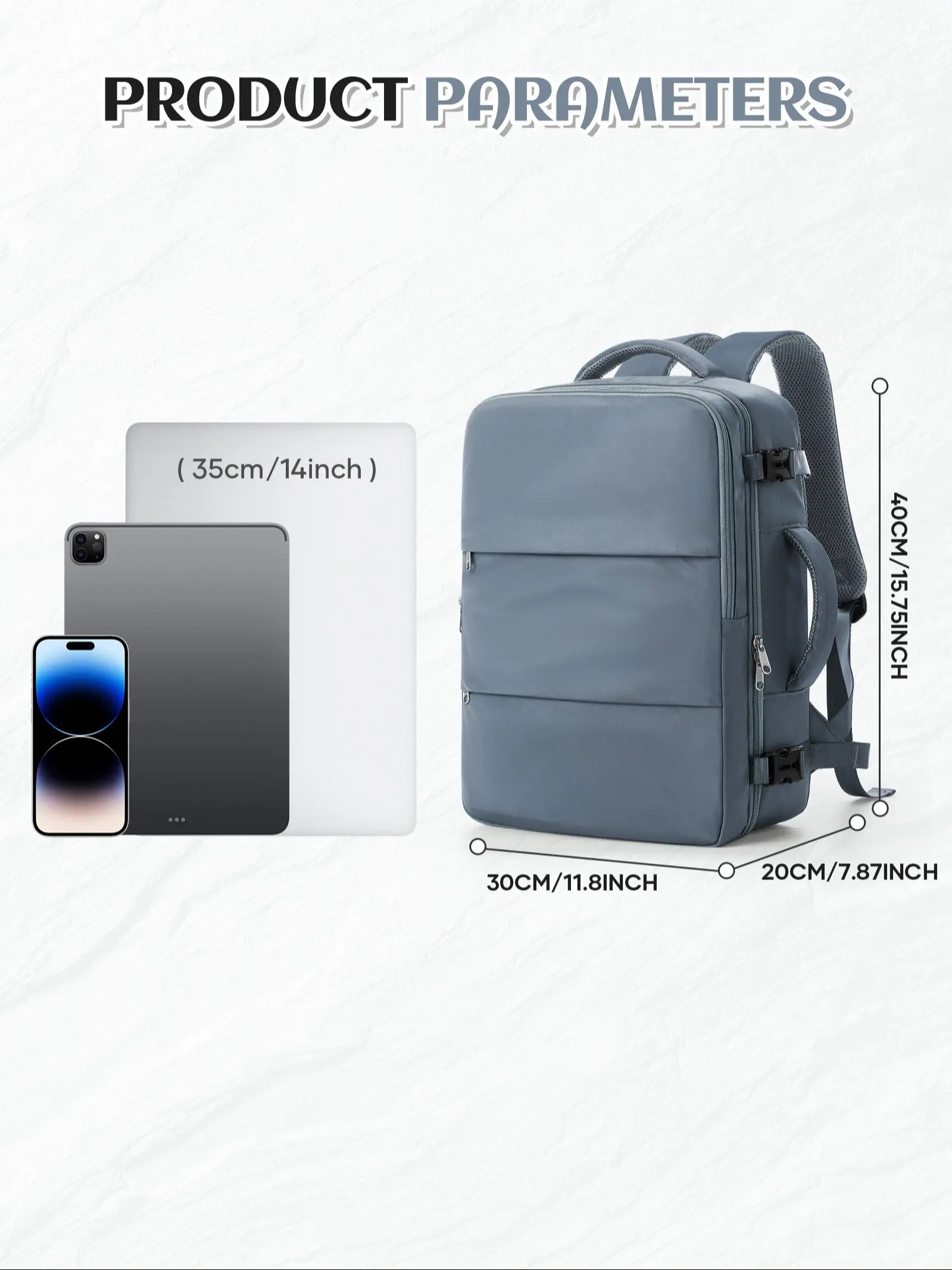 Ryanair Travel Backpack 40X30X20Cm, under Seat Cabin Bag, Unisex Shoulder Bag, Casual Daily Use, Lightweight Durable, Large Capacity, Portable Travel Bag