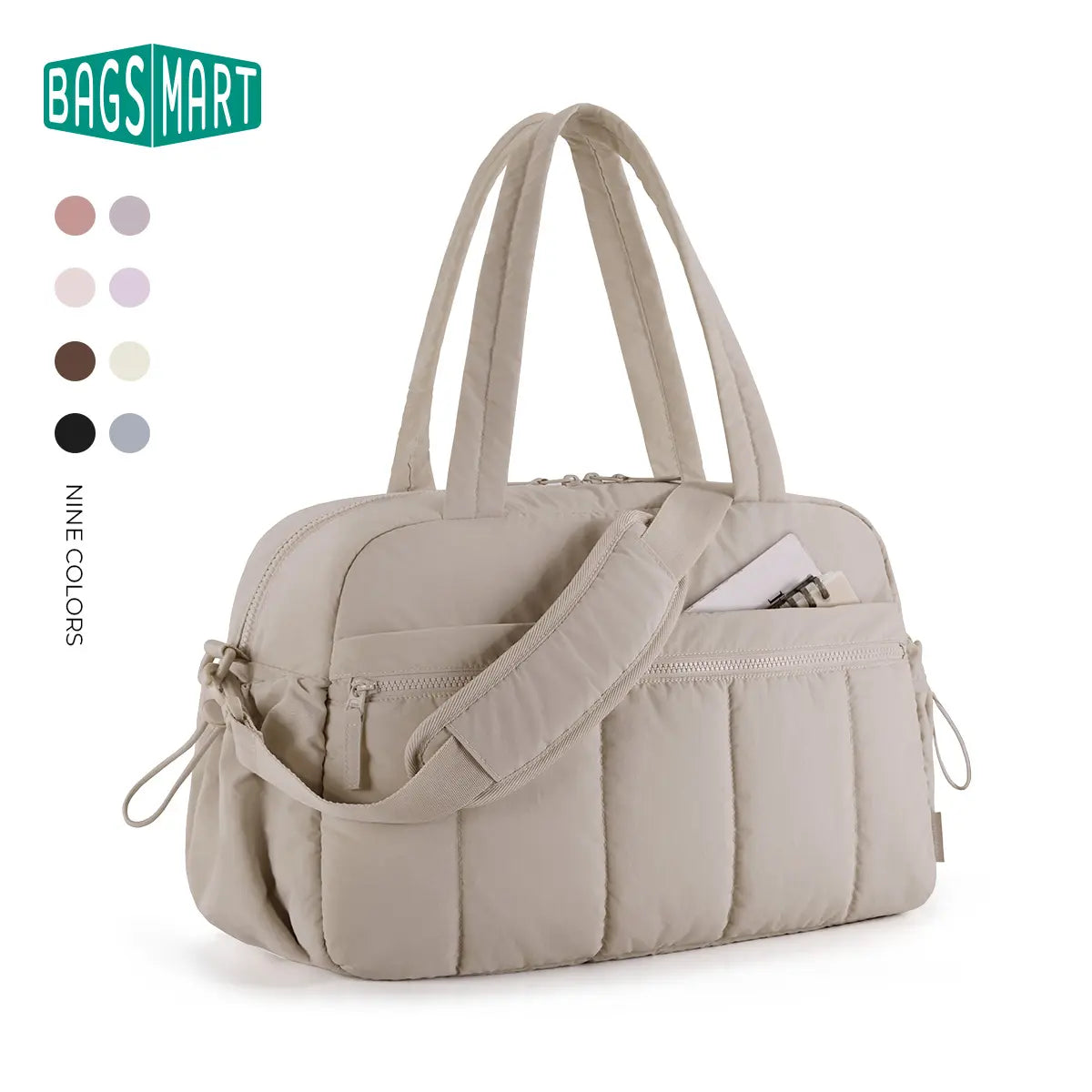 BAGSMART 3 Size Travel Duffel Bag for Women, Lightweight Gym Bag, Women'S Weekender Bag, Carry on Bag, Pesronal Item Bag for Travel/Fitness, 3 Sizes: M(With Wet Pocket)& L(With PVC Toiletry Bag) and Ita Bag(Clear Display Window), Dealsforyoudays Summerwin