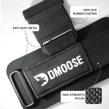 Dmoose Fitness Weight Lifting Hooks (Pair) for Deadlifts, Pull Ups, Rows & Shrugs