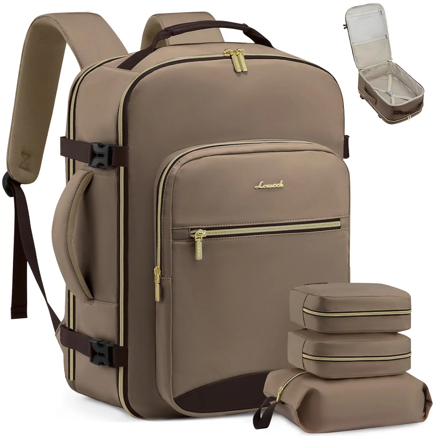 LOVEVOOK Travel Backpack for Women & Men as Personal Item Flight Approved,Large Capacity Carry on Backpack with 3 Packing Cubes and Laptop Compartment,Organized Daypack Stylish Casual Daypack ,Weekender Bag for Hiking,Overnight,Tiktokshopbacktoschool