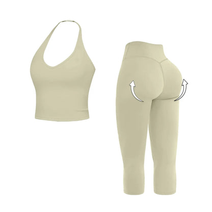MFVIM Women'S 2-Piece Slimming Sports Set - Casual Commuter Tank Top Yoga Outfit, Gym Set for Workout & Gym Workout Women, 2 Piece Sets,Travel Essentials,Camping Essentials