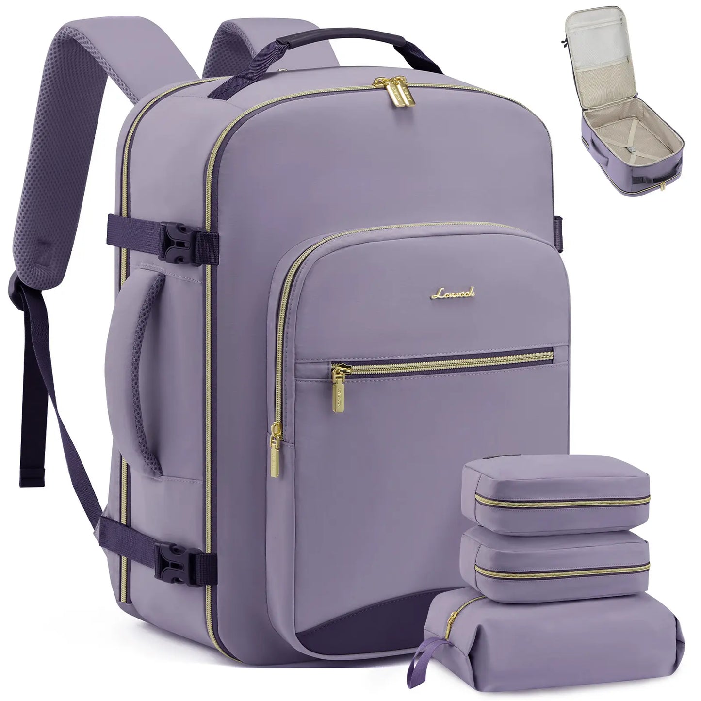 LOVEVOOK Travel Backpack for Women & Men as Personal Item Flight Approved,Large Capacity Carry on Backpack with 3 Packing Cubes and Laptop Compartment,Organized Daypack Stylish Casual Daypack ,Weekender Bag for Hiking,Overnight,Tiktokshopbacktoschool