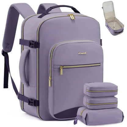 LOVEVOOK Travel Backpack for Women & Men as Personal Item Flight Approved,Large Capacity Carry on Backpack with 3 Packing Cubes and Laptop Compartment,Organized Daypack Stylish Casual Daypack ,Weekender Bag for Hiking,Overnight,Tiktokshopbacktoschool