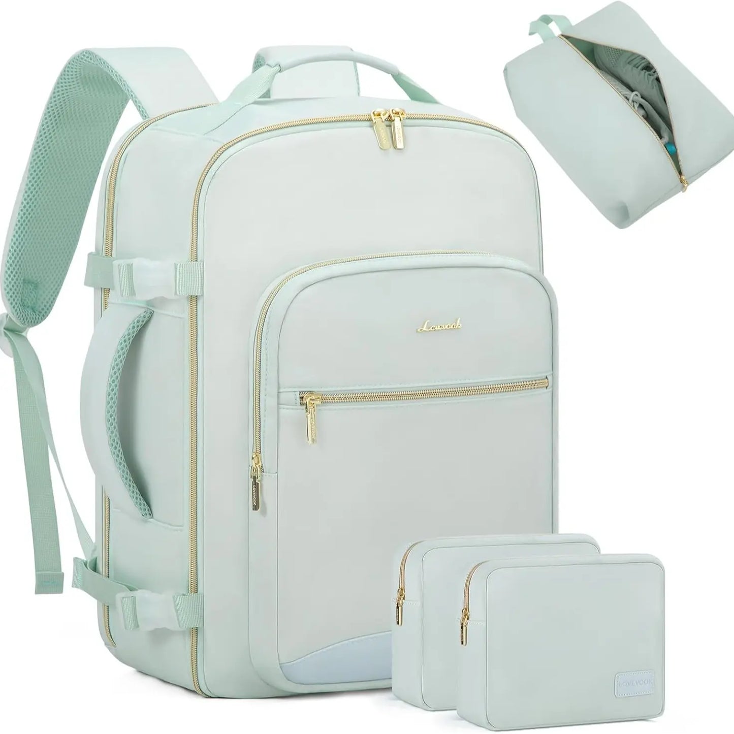 LOVEVOOK Travel Backpack for Women & Men as Personal Item Flight Approved,Large Capacity Carry on Backpack with 3 Packing Cubes and Laptop Compartment,Organized Daypack Stylish Casual Daypack ,Weekender Bag for Hiking,Overnight,Tiktokshopbacktoschool