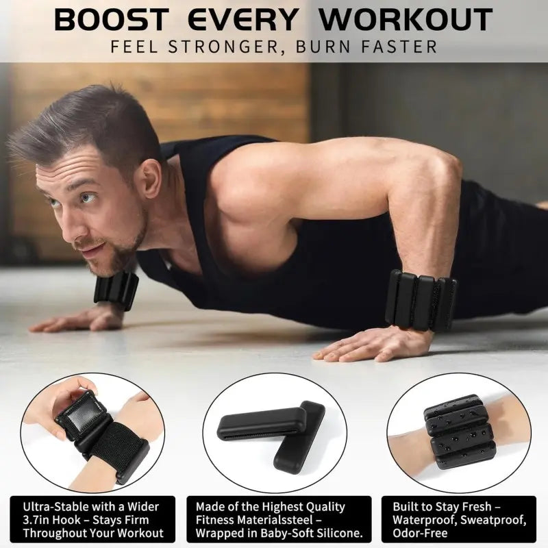Adjustable Wrist and Ankle Weights for Men and Women, 1 Lb / 2 Lb / 4 Lb, Ideal for Pilates, Fitness, Yoga, Aerobics, Strength Training, Fitness Workout Accessories