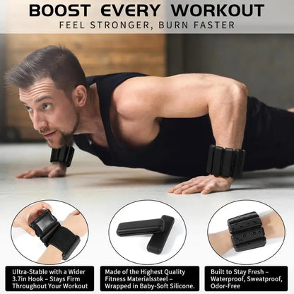Adjustable Wrist and Ankle Weights for Men and Women, 1 Lb / 2 Lb / 4 Lb, Ideal for Pilates, Fitness, Yoga, Aerobics, Strength Training, Fitness Workout Accessories