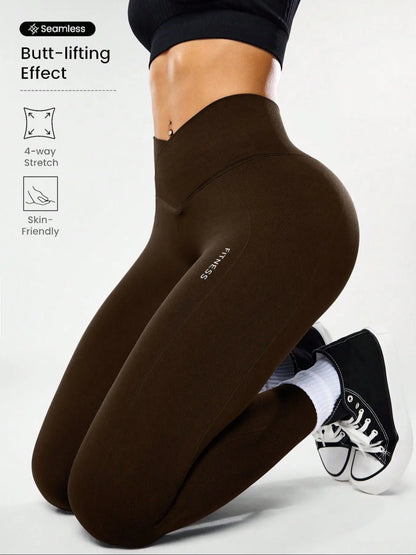 Women'S High Elasticity Yoga Pants, High Waist Leggings, High Stretch Leggings, Knitted Sports Pants, All Seasons Gym Wear, Comfortable & Flexible, Ideal for Fitness & Casual Use
