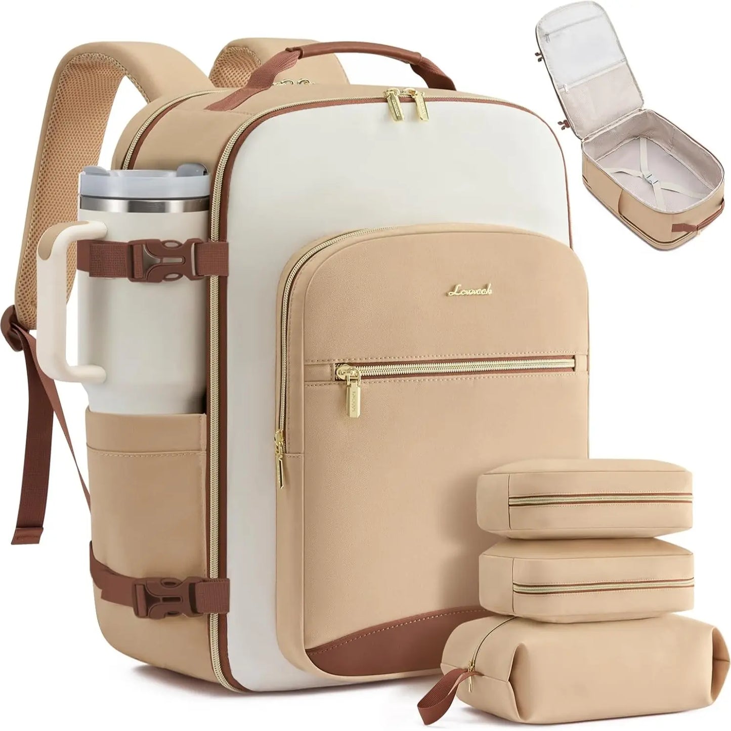 LOVEVOOK Travel Backpack for Women & Men as Personal Item Flight Approved,Large Capacity Carry on Backpack with 3 Packing Cubes and Laptop Compartment,Organized Daypack Stylish Casual Daypack ,Weekender Bag for Hiking,Overnight,Tiktokshopbacktoschool