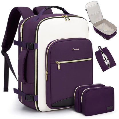 LOVEVOOK Travel Backpack for Women & Men as Personal Item Flight Approved,Large Capacity Carry on Backpack with 3 Packing Cubes and Laptop Compartment,Organized Daypack Stylish Casual Daypack ,Weekender Bag for Hiking,Overnight,Tiktokshopbacktoschool