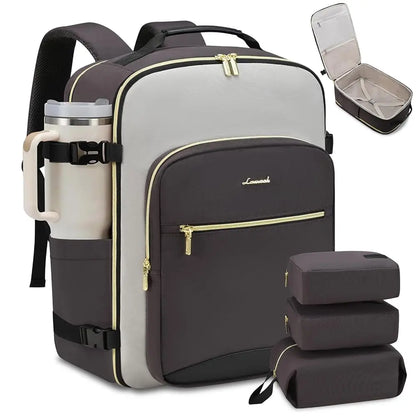 LOVEVOOK Travel Backpack for Women & Men as Personal Item Flight Approved,Large Capacity Carry on Backpack with 3 Packing Cubes and Laptop Compartment,Organized Daypack Stylish Casual Daypack ,Weekender Bag for Hiking,Overnight,Tiktokshopbacktoschool