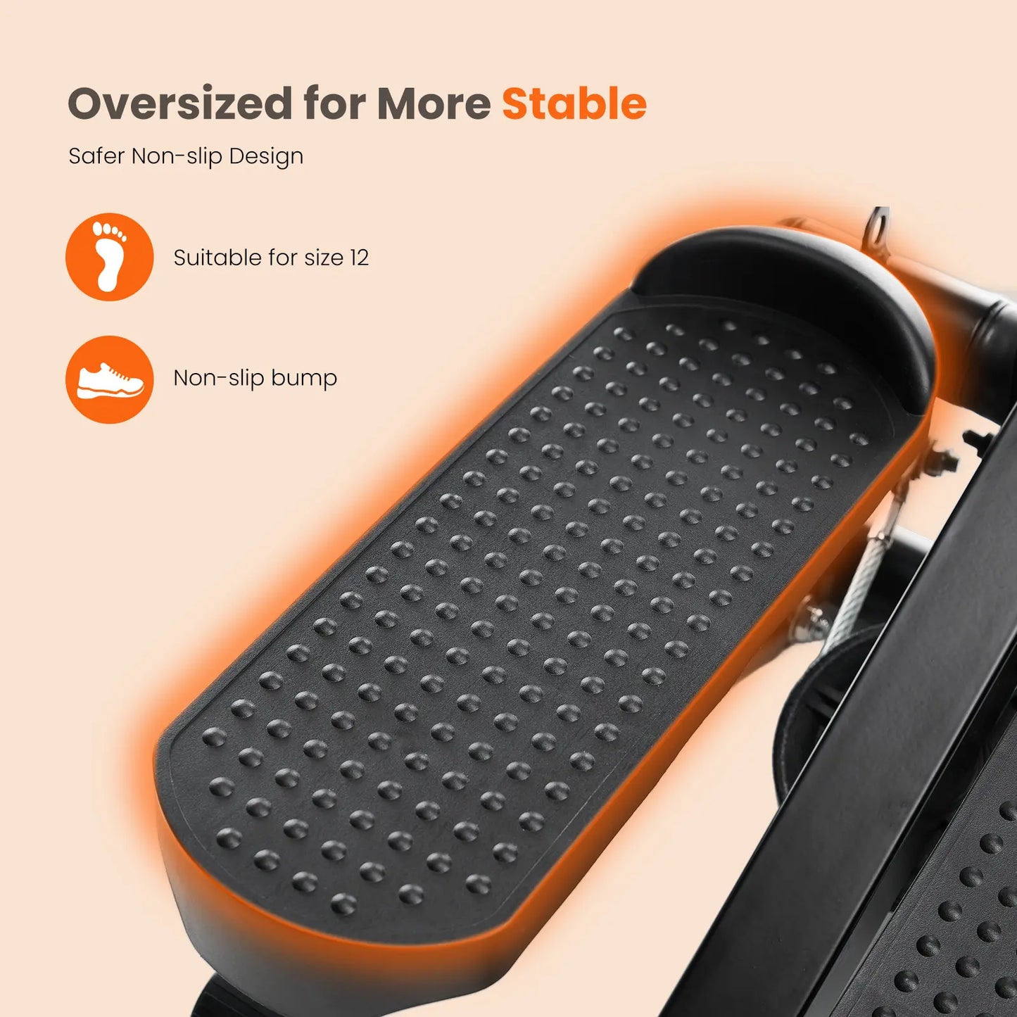Mini Stepper for Exercise at Home, Stair Stepper Machine with Resistance Bands, Compact Cardio Step Machine, Adjustable Workout Equipment for Home Office Small Spaces Home Fitness Equipment