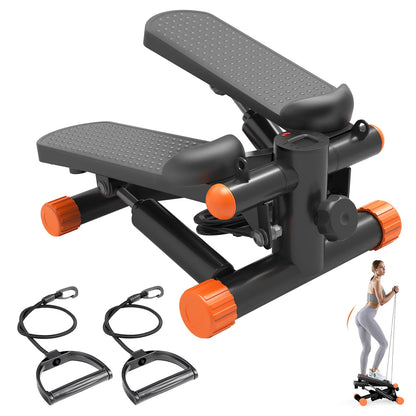Mini Stepper for Exercise at Home, Stair Stepper Machine with Resistance Bands, Compact Cardio Step Machine, Adjustable Workout Equipment for Home Office Small Spaces Home Fitness Equipment