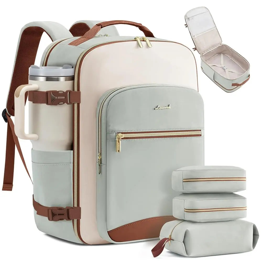 LOVEVOOK Travel Backpack for Women & Men as Personal Item Flight Approved,Large Capacity Carry on Backpack with 3 Packing Cubes and Laptop Compartment,Organized Daypack Stylish Casual Daypack ,Weekender Bag for Hiking,Overnight,Tiktokshopbacktoschool
