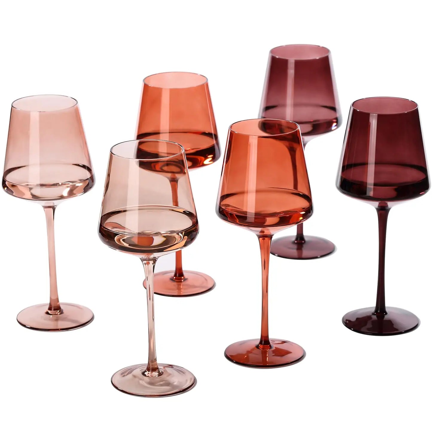 Elegant Hand Blown Crystal Wine Glasses Set of 6 - Perfect for Red & White Wine Lovers, Ideal Wedding Gift & Home Essentials