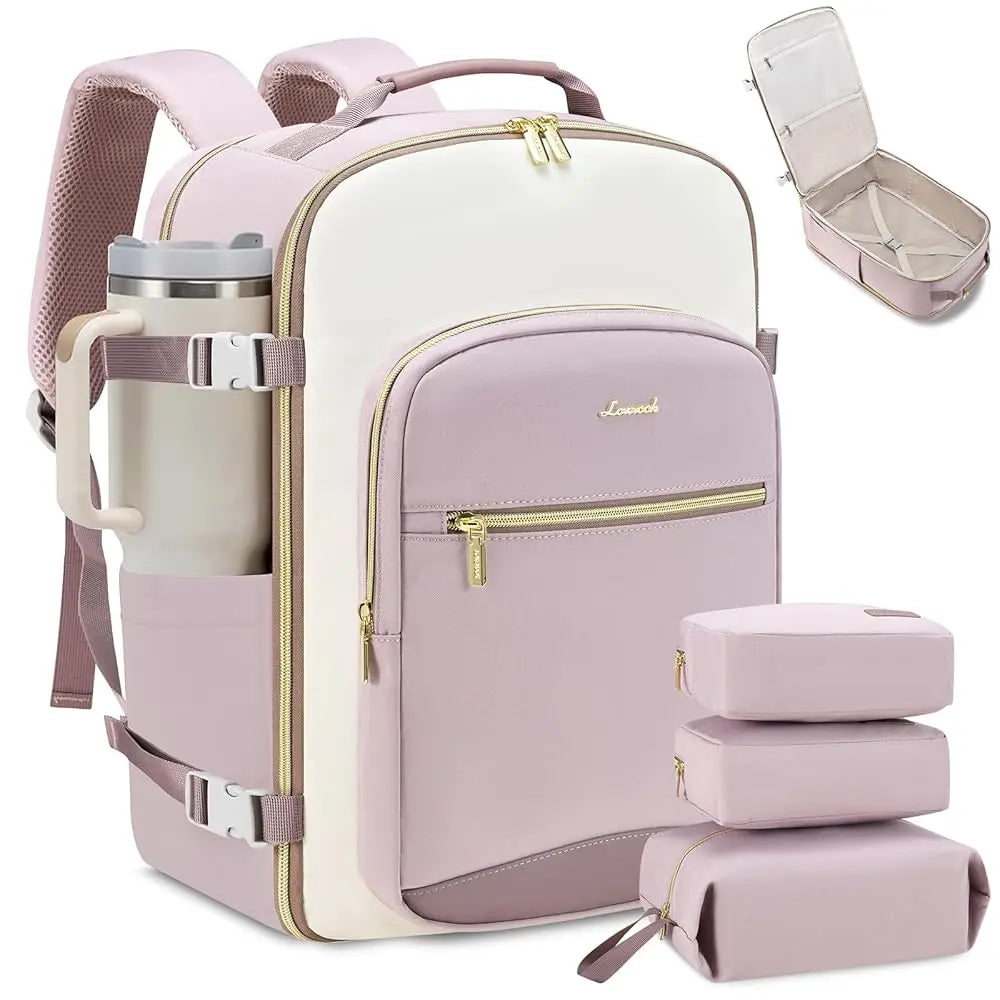 LOVEVOOK Travel Backpack for Women & Men as Personal Item Flight Approved,Large Capacity Carry on Backpack with 3 Packing Cubes and Laptop Compartment,Organized Daypack Stylish Casual Daypack ,Weekender Bag for Hiking,Overnight,Tiktokshopbacktoschool