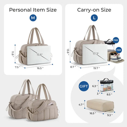 BAGSMART 3 Size Travel Duffel Bag for Women, Lightweight Gym Bag, Women'S Weekender Bag, Carry on Bag, Pesronal Item Bag for Travel/Fitness, 3 Sizes: M(With Wet Pocket)& L(With PVC Toiletry Bag) and Ita Bag(Clear Display Window), Dealsforyoudays Summerwin