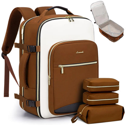 LOVEVOOK Travel Backpack for Women & Men as Personal Item Flight Approved,Large Capacity Carry on Backpack with 3 Packing Cubes and Laptop Compartment,Organized Daypack Stylish Casual Daypack ,Weekender Bag for Hiking,Overnight,Tiktokshopbacktoschool