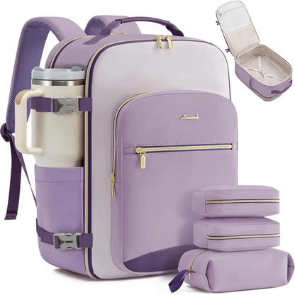 LOVEVOOK Travel Backpack for Women & Men as Personal Item Flight Approved,Large Capacity Carry on Backpack with 3 Packing Cubes and Laptop Compartment,Organized Daypack Stylish Casual Daypack ,Weekender Bag for Hiking,Overnight,Tiktokshopbacktoschool