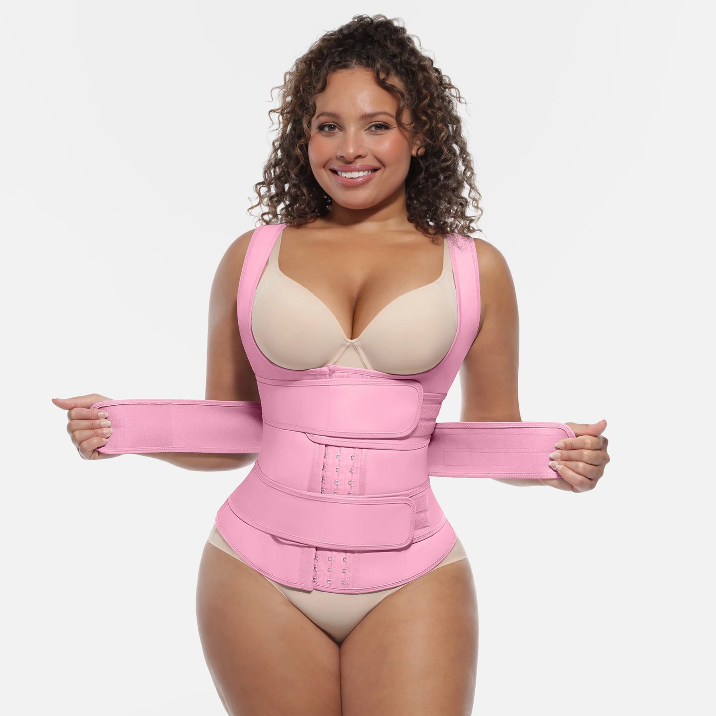 Feelingirl plus Size Waist Trainer Vest with 3 Rows of Eye and Hook Compression Cotton Shapewear Womenswear Comfort Straps Matt Waist Spandex Day Waist Trainer Summervibes