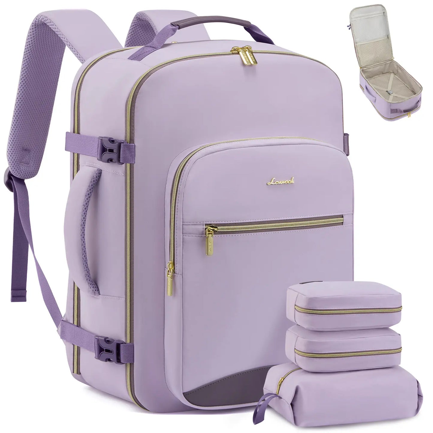 LOVEVOOK Travel Backpack for Women & Men as Personal Item Flight Approved,Large Capacity Carry on Backpack with 3 Packing Cubes and Laptop Compartment,Organized Daypack Stylish Casual Daypack ,Weekender Bag for Hiking,Overnight,Tiktokshopbacktoschool