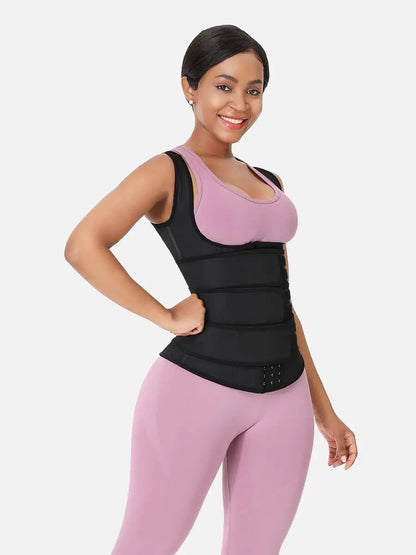 Feelingirl plus Size Waist Trainer Vest with 3 Rows of Eye and Hook Compression Cotton Shapewear Womenswear Comfort Straps Matt Waist Spandex Day Waist Trainer Summervibes