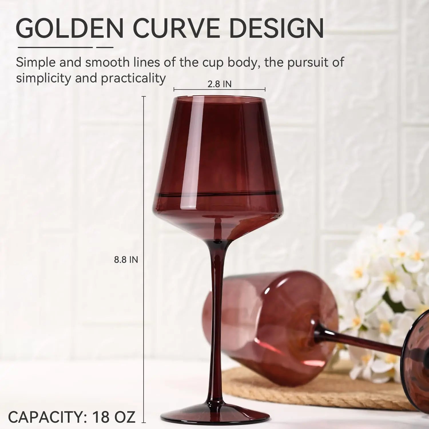 Elegant Hand Blown Crystal Wine Glasses Set of 6 - Perfect for Red & White Wine Lovers, Ideal Wedding Gift & Home Essentials