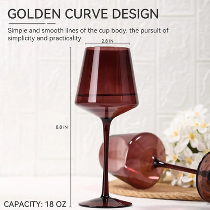 Elegant Hand Blown Crystal Wine Glasses Set of 6 - Perfect for Red & White Wine Lovers, Ideal Wedding Gift & Home Essentials
