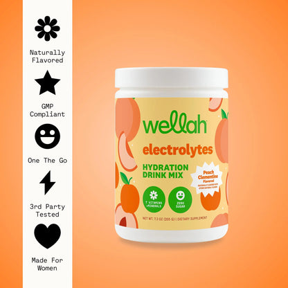 Wellah Electrolytes for Women | Hydration Drink Mix | Natural Flavored & Sweetened | 7 Vitamins & Minerals | Hydration for Woman | Micro Nutrients | Cellular Hydration | Skin Hydration | Electrolytes | Vitamins for Women 50 Servings Sugar Supplemen