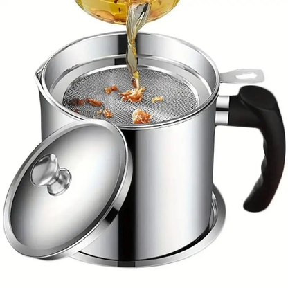 Sleek Stainless Steel Oil Dispenser with Tray & Lid