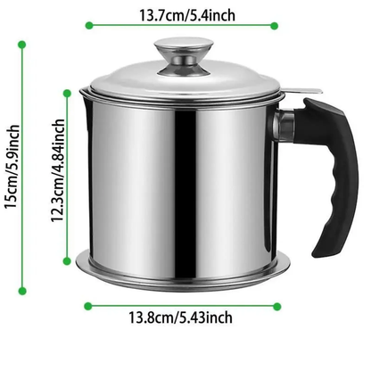 Sleek Stainless Steel Oil Dispenser with Tray & Lid