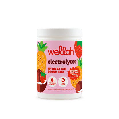 Wellah Electrolytes for Women | Hydration Drink Mix | Natural Flavored & Sweetened | 7 Vitamins & Minerals | Hydration for Woman | Micro Nutrients | Cellular Hydration | Skin Hydration | Electrolytes | Vitamins for Women 50 Servings Sugar Supplemen