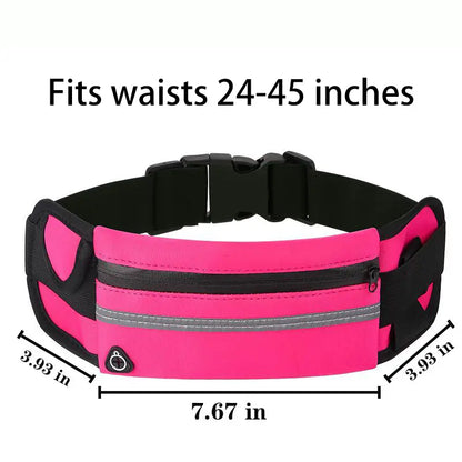 Running Belt for Women and Men, Money Belt and Running Fanny Pack, Hiking Fanny Pack, Holder for Cell Phone, Money, and Keys, Adjustable Belt Pouch Fits Most Phone and Waist Sizes