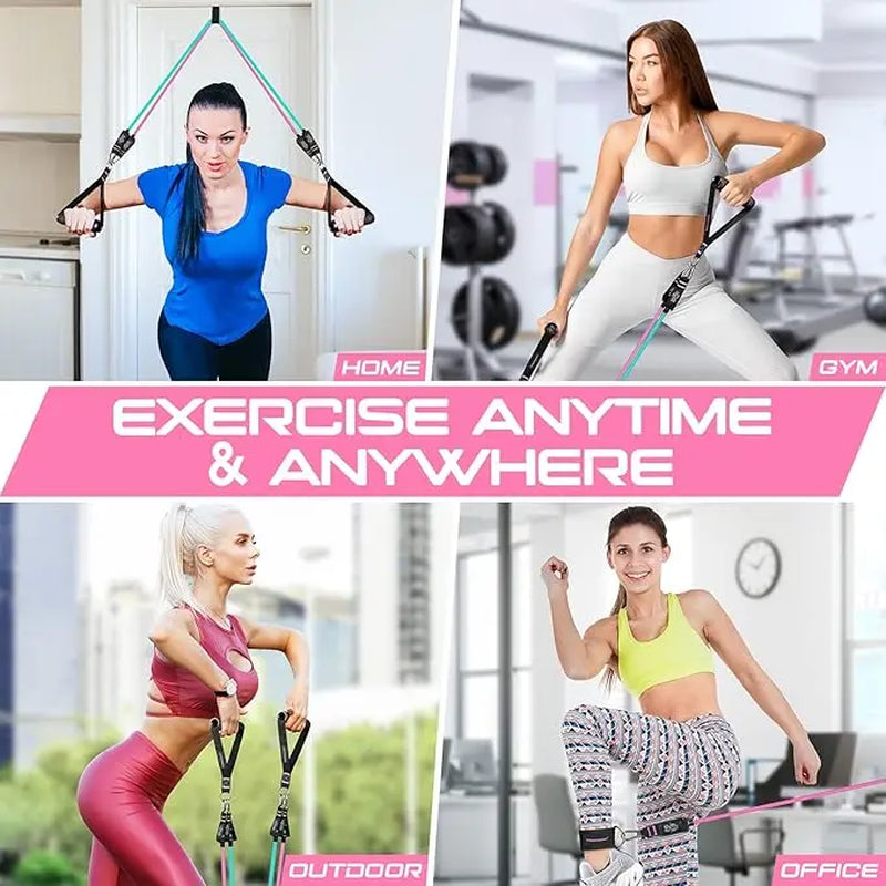 RENRANRING Resistance Bands Set with Handles & Ankle Straps, 150LBS Heavy Duty Exercise Bands for Home Gym, Yoga, Daily Training & Gift