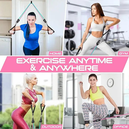 RENRANRING Resistance Bands Set with Handles & Ankle Straps, 150LBS Heavy Duty Exercise Bands for Home Gym, Yoga, Daily Training & Gift