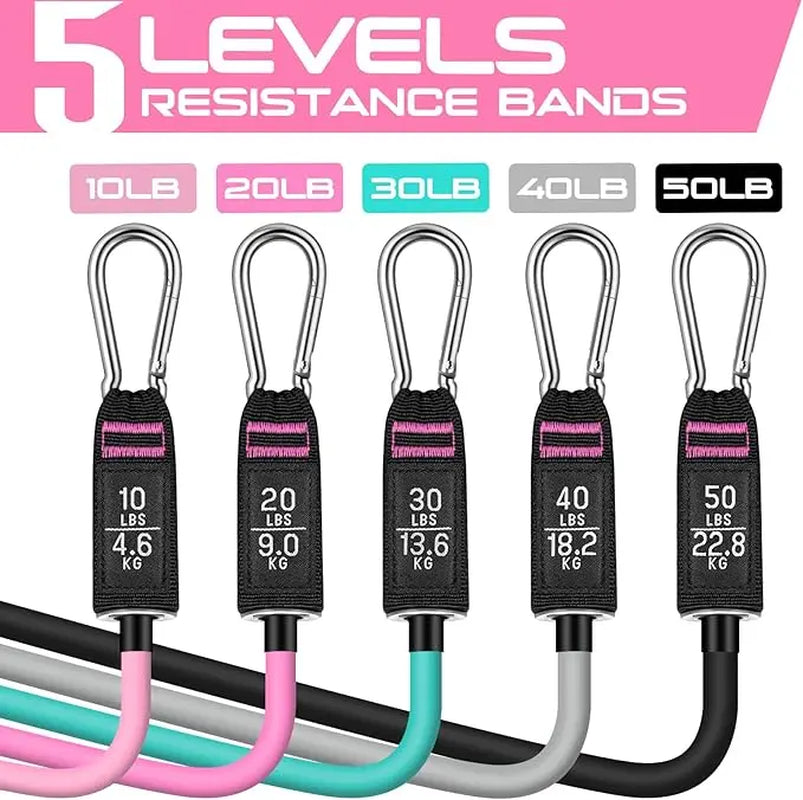 RENRANRING Resistance Bands Set with Handles & Ankle Straps, 150LBS Heavy Duty Exercise Bands for Home Gym, Yoga, Daily Training & Gift