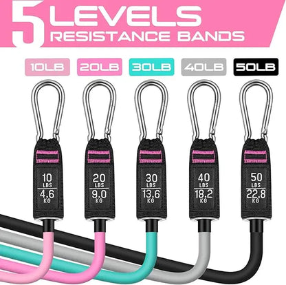 RENRANRING Resistance Bands Set with Handles & Ankle Straps, 150LBS Heavy Duty Exercise Bands for Home Gym, Yoga, Daily Training & Gift