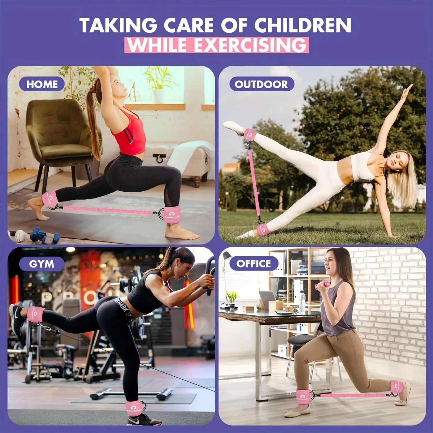 Hip Thrust Belt Ankle Resistance Bands Set, 1 Hip Thrust Belt + 2 Ankle Straps + 3 Resistance Bands + 1 Carry Bag, Glutes Workout Equipment, Ankle Bands for Working Out, Butt Exercise Fitness Equipment for Women, Home Gym Kit, Strength Equipment