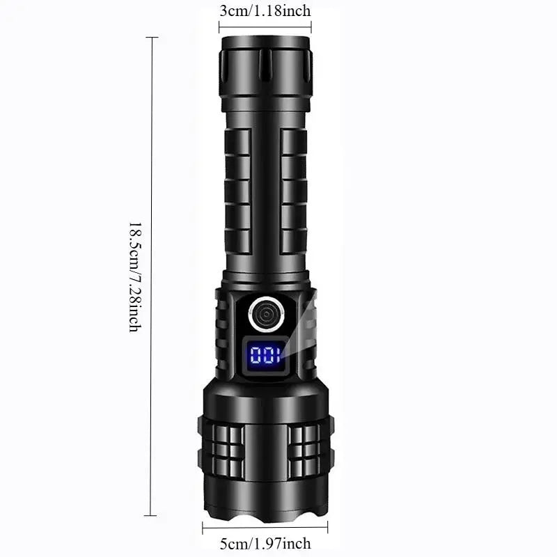 Rechargeable Flashlight, 1 Set 5 Speed Mode LED High Lumen Flashlight, Super Bright Flashlight with Holster, Powerful Handheld Torch Portable Zoom Flashlight for Emergency Camping Hiking #GLOBAL PICKS
