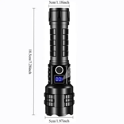 Rechargeable Flashlight, 1 Set 5 Speed Mode LED High Lumen Flashlight, Super Bright Flashlight with Holster, Powerful Handheld Torch Portable Zoom Flashlight for Emergency Camping Hiking #GLOBAL PICKS