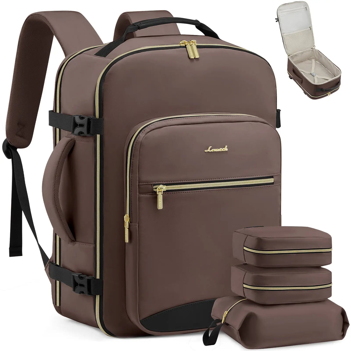 LOVEVOOK Travel Backpack for Women & Men as Personal Item Flight Approved,Large Capacity Carry on Backpack with 3 Packing Cubes and Laptop Compartment,Organized Daypack Stylish Casual Daypack ,Weekender Bag for Hiking,Overnight,Tiktokshopbacktoschool