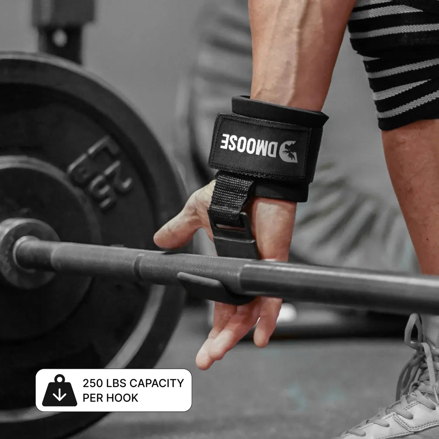 Dmoose Fitness Weight Lifting Hooks (Pair) for Deadlifts, Pull Ups, Rows & Shrugs