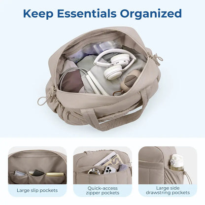 BAGSMART 3 Size Travel Duffel Bag for Women, Lightweight Gym Bag, Women'S Weekender Bag, Carry on Bag, Pesronal Item Bag for Travel/Fitness, 3 Sizes: M(With Wet Pocket)& L(With PVC Toiletry Bag) and Ita Bag(Clear Display Window), Dealsforyoudays Summerwin